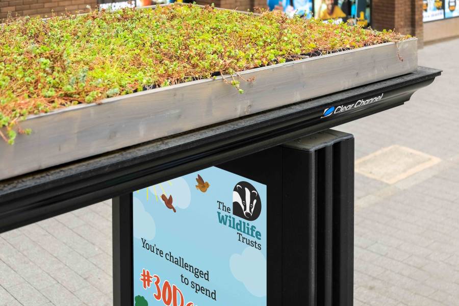 Close up arial shot of Clear Channel's Living Roof