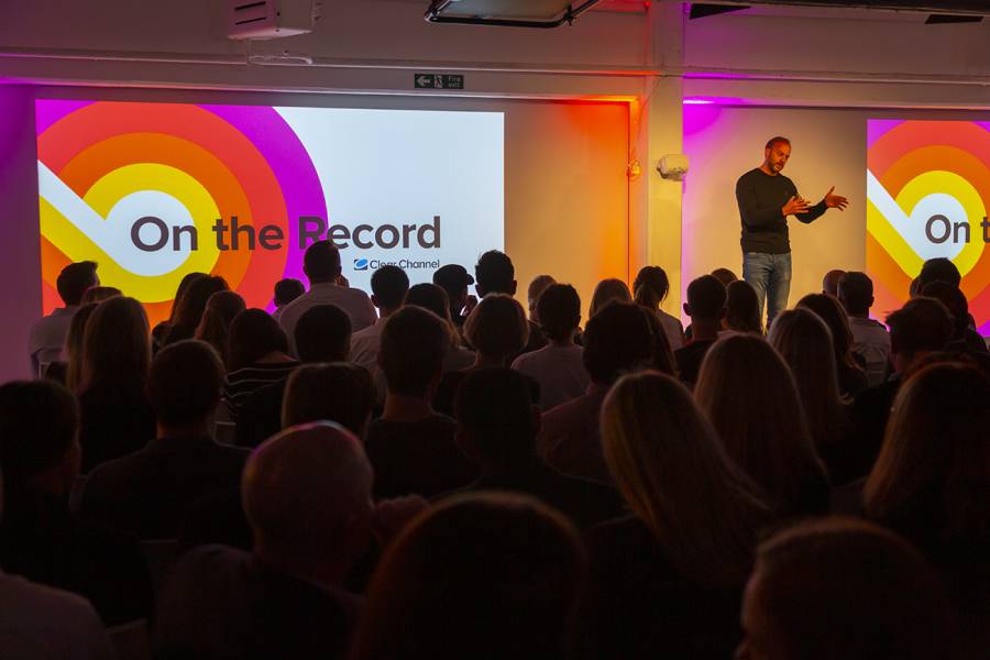 Clear Channel CEO Justin Cochrane presenting On The Record at The Vinyl Factory Soho