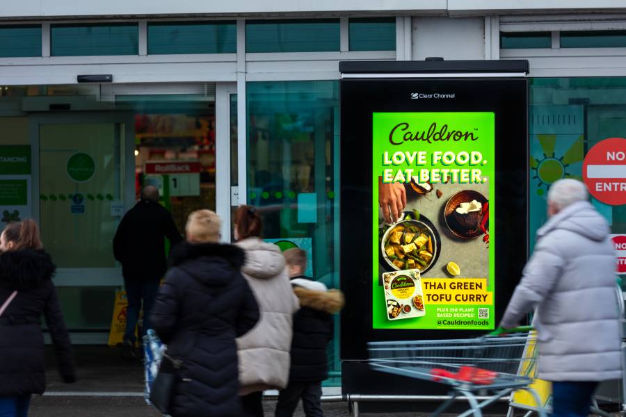 Cauldron Foods advert on Asda Live poster