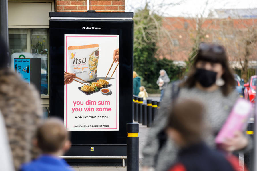 Itsu campaign that says you dim sum you win some. Ready from frozen in four minutes