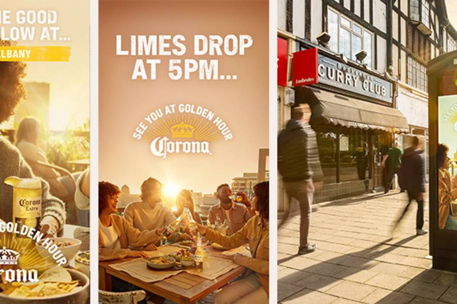 Clear Channel Digital screen showing Corona advert