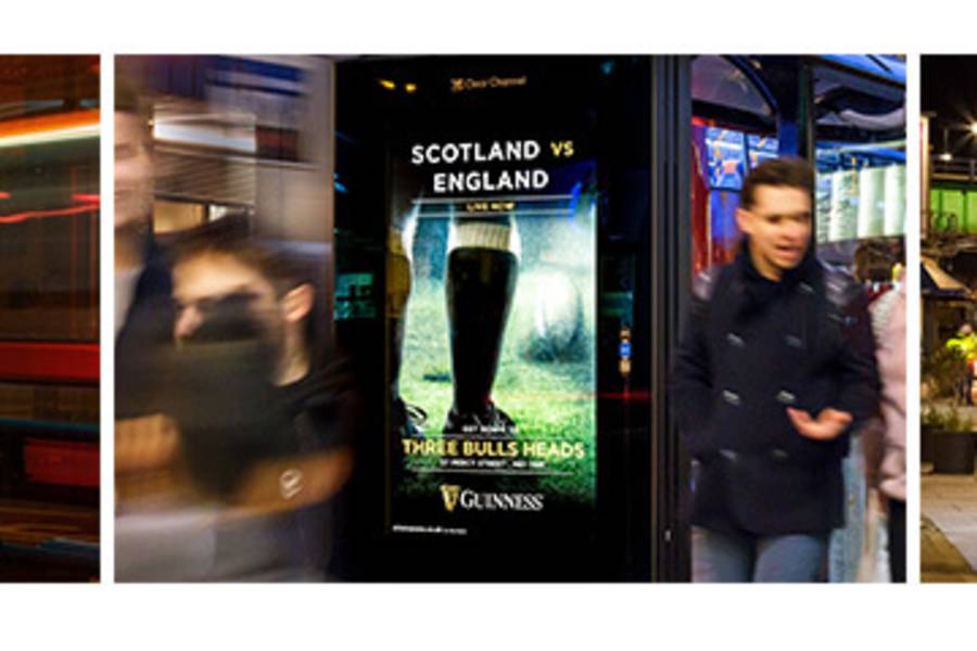 Guinness ad on digital screens