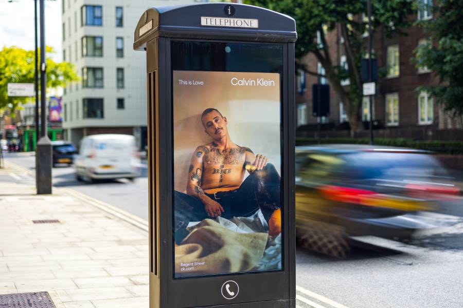 Calvin Klein This is Love Campaign on OOH Telephone Box