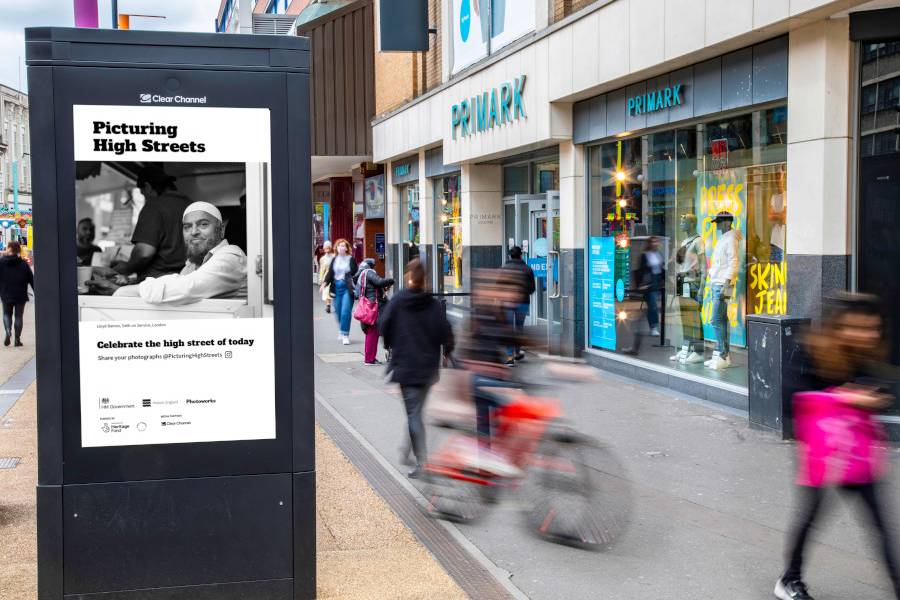 Picturing High Streets photography competition on a digital screen