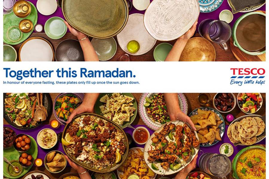 Tesco advert for Ramadam campaign showing a variety of dishes