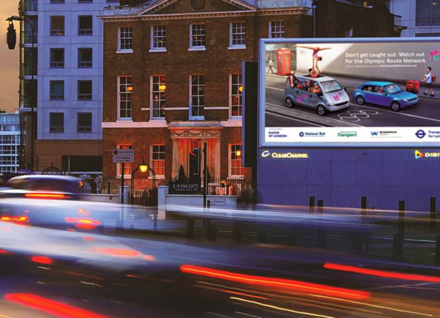 Large billboard showing ad for TFL