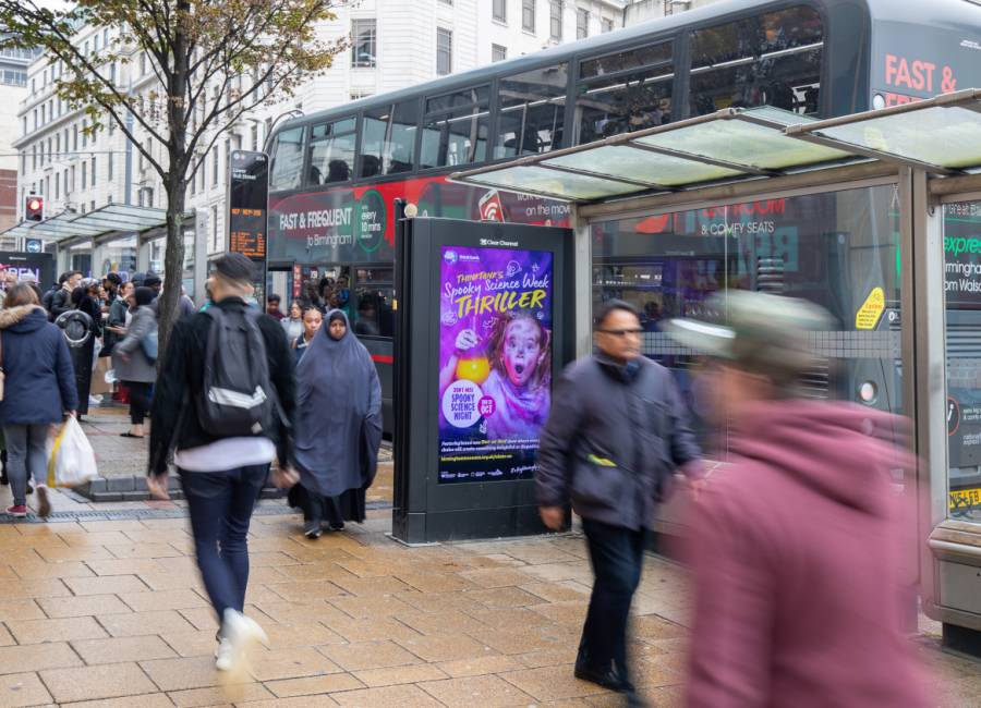 Birmingham Museums advert on an Adshel Live in Birmingham