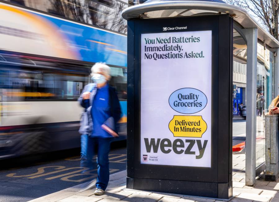 Weezy campaign displaying on Adshel Live in Brighton