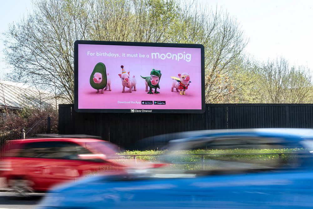 Moonpig DOOH campaign