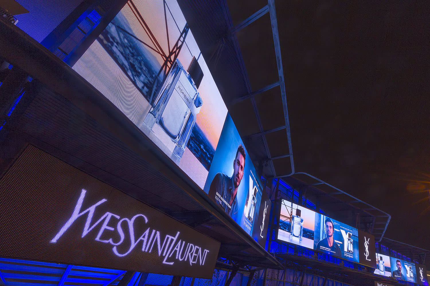 YSL advert on large roadside digital screens