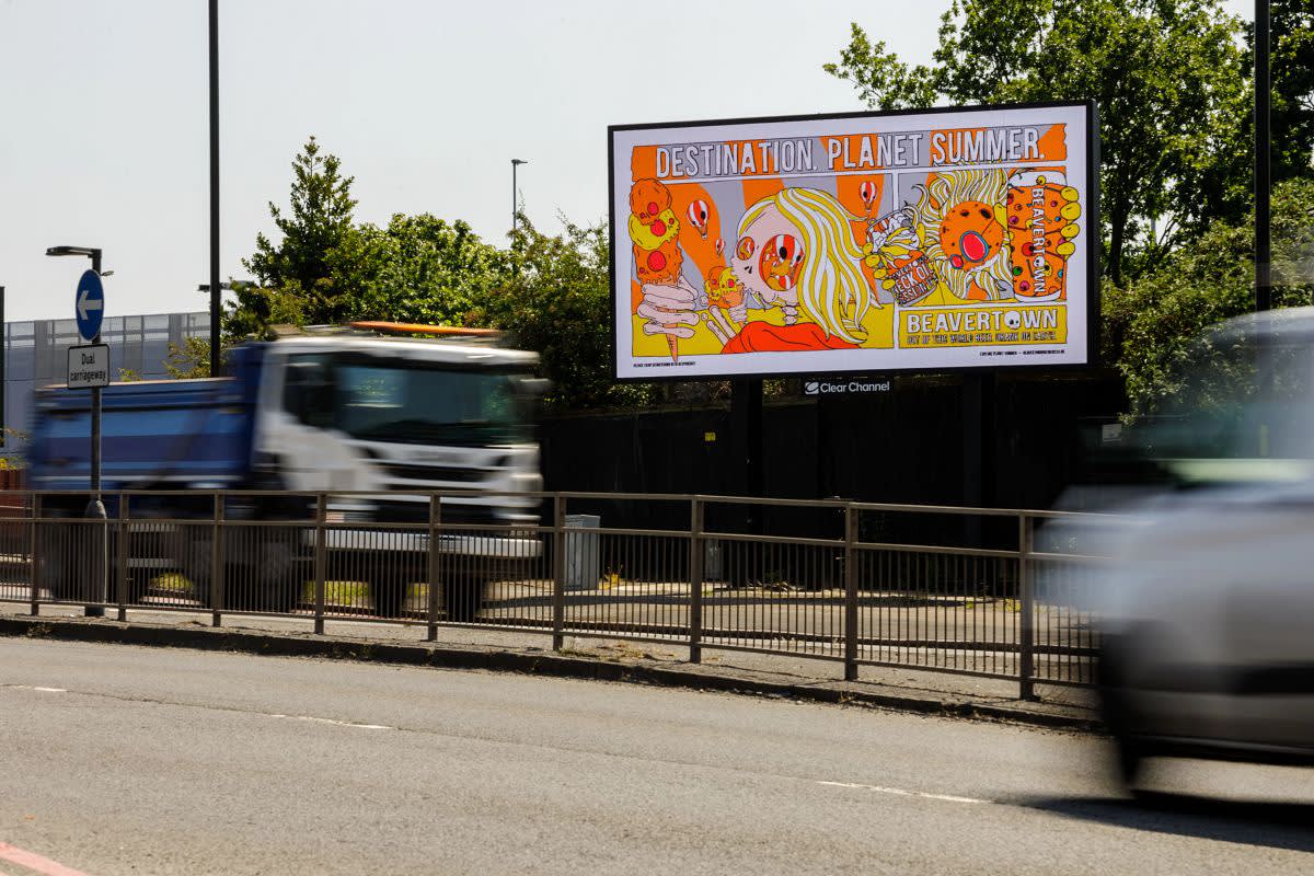 Large billboard showing ad for Beavertown