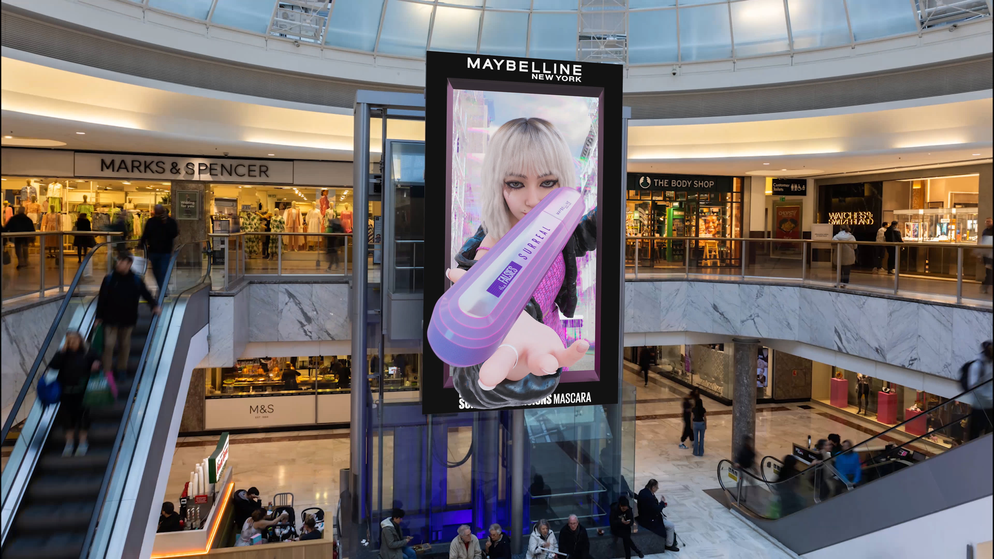 Maybelline's 3D digital shopping center campaign