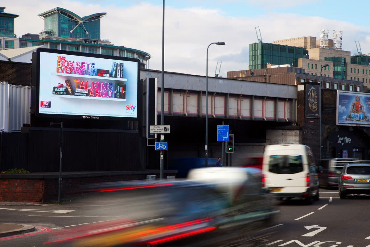 Sky Billboard Ad on a busy road