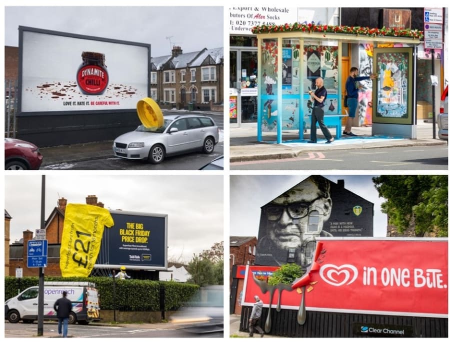 Creative billboards featuring brands