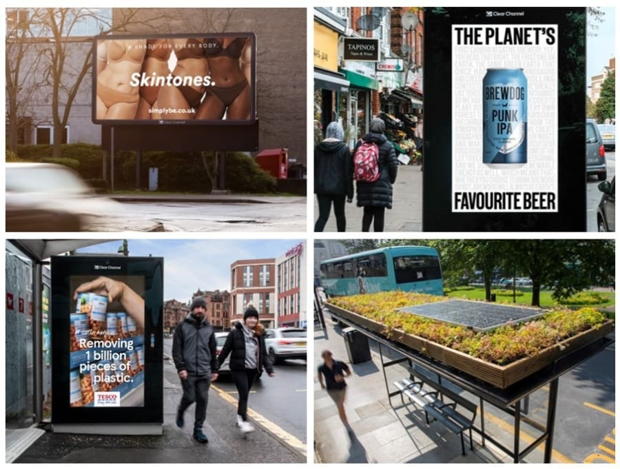 Billboards featuring brands