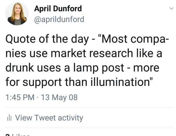 April Dunford nails it on market research