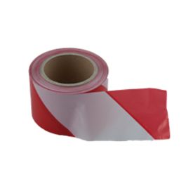 6384 - WAARSCHUWINGSBAND ROOD/WIT 80 mm - 200 M img