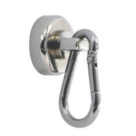 MH-MK - 4 NEODYMIUM MAGN. KARABIJNHAKEN ZILVERKL. Ø 25 MM img