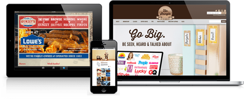 Websites on various devices