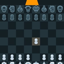 Screenshot of a chess board in Duolingo Chess, with a message telling me I've been checkmated after making the single opening move of pawn to E4.