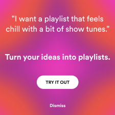 Spotify's very garish popup ad for their AI playlist generator.