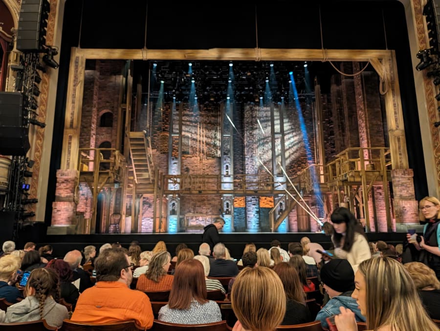 Photo of the stage at Hamilton in Edinburgh Festival Theatre.