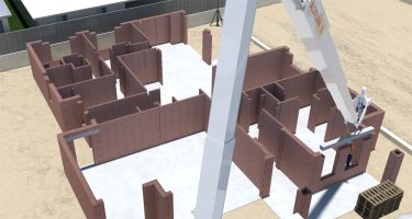 Hadrian X lays houses from the ground up like a 3D printer
. Credit: Fastbrick Robotics