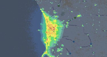 …but if you can get out of the city, viewing conditions are much better.
. Credit: lightpollutionmap.info
