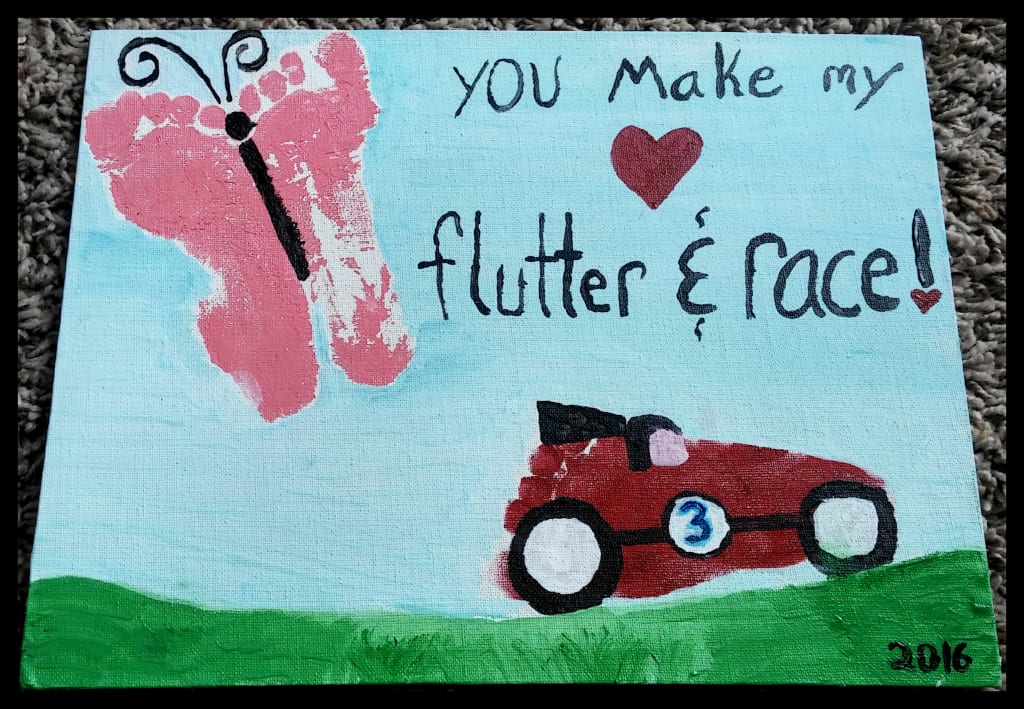 You Make My Heart Flutter & Race Toddler Foot Picture