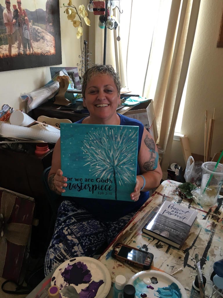 crafting the dandelion painting