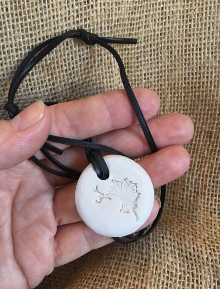 Etsy Dandelion Diffuser Necklace for essential oils