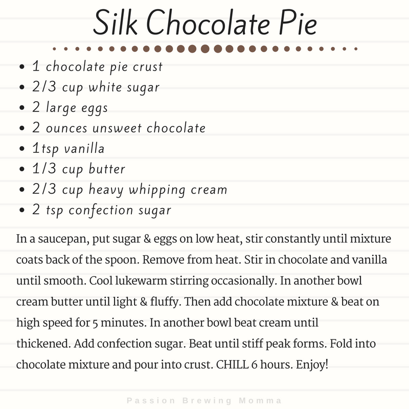 Silk Chocolate Pie Recipe
