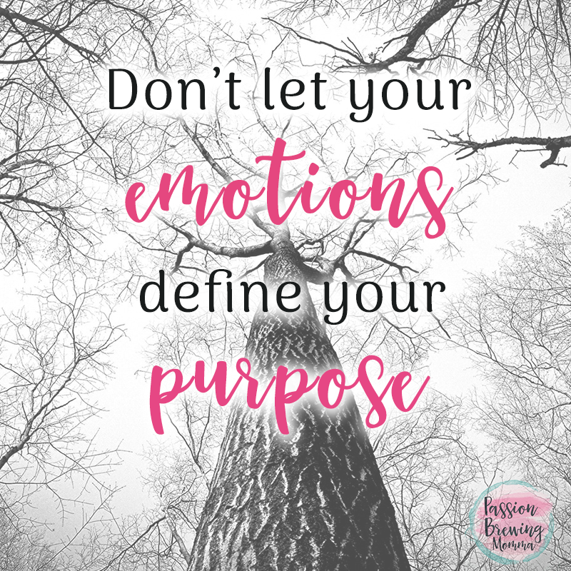 Don't let your emotions define your purpose