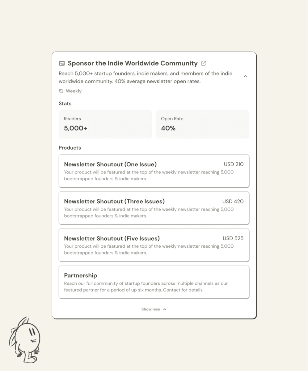 Anthony Castrio's Passionfroot dashboard for managing newsletter sponsors