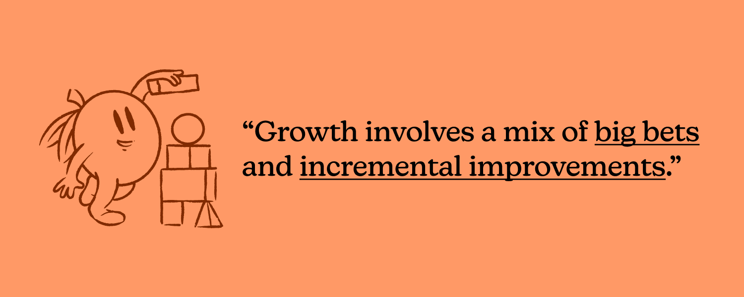 Austin Lau quote on balancing big bets with incremental improvements