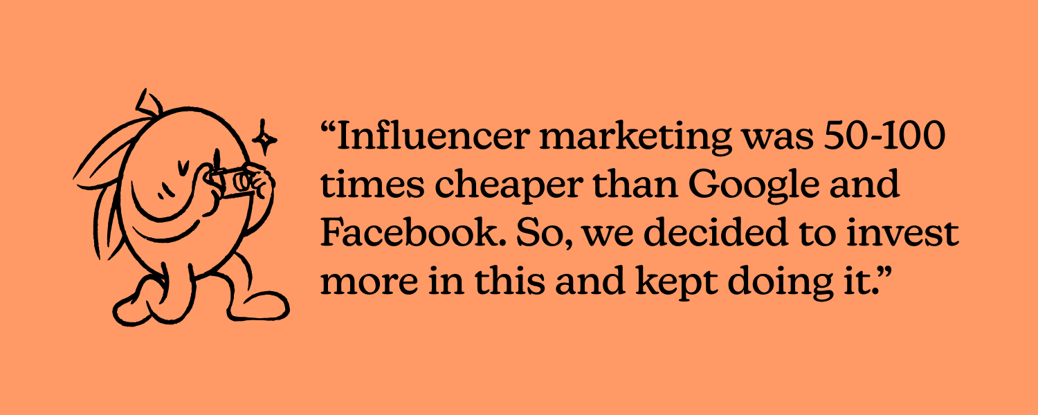 Ben Lang quote on influencer marketing costing 50 to 100 times less than ads