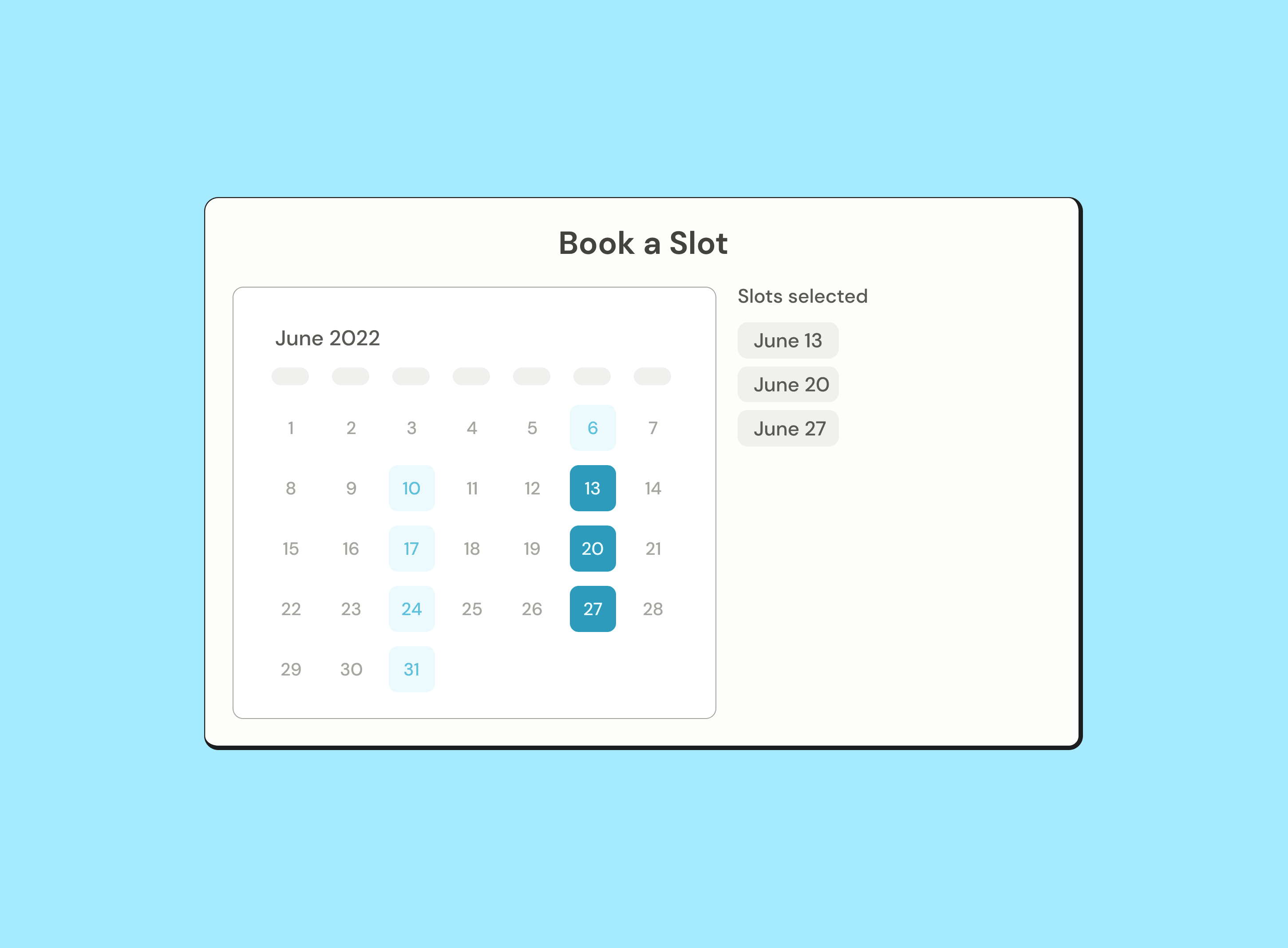 Pre-scheduled ad slots available for sponsors to book