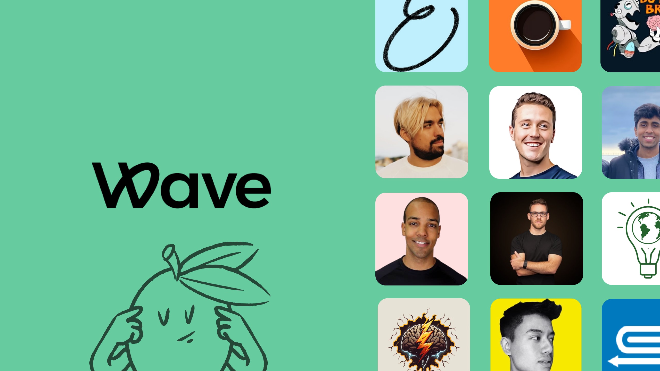 Grid of creators who helped Wave AI reach 3.2 million people at launch