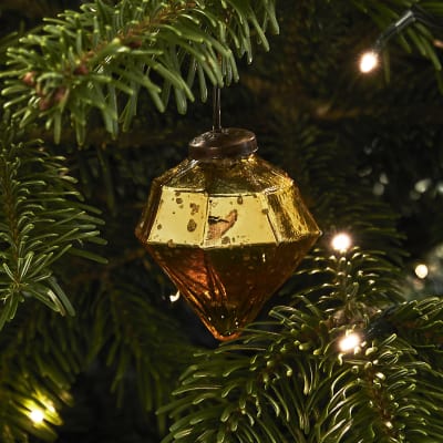 gold glass jewel bauble Christmas decoration