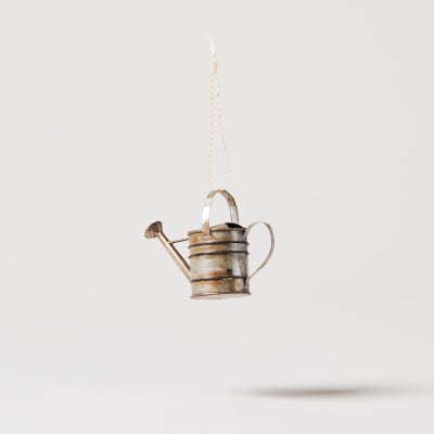 silver watering can