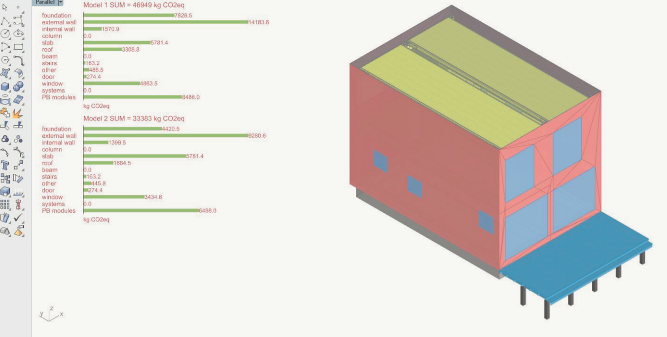 Preview of emissions in Rhino 3D interface