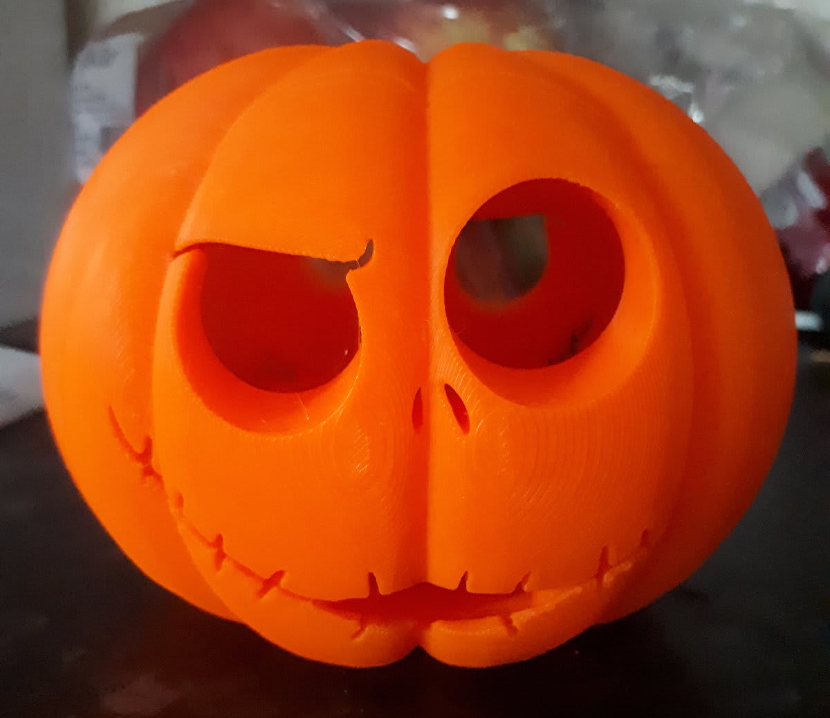 Jack Skellington Jack-o-lantern made on a 3d printer