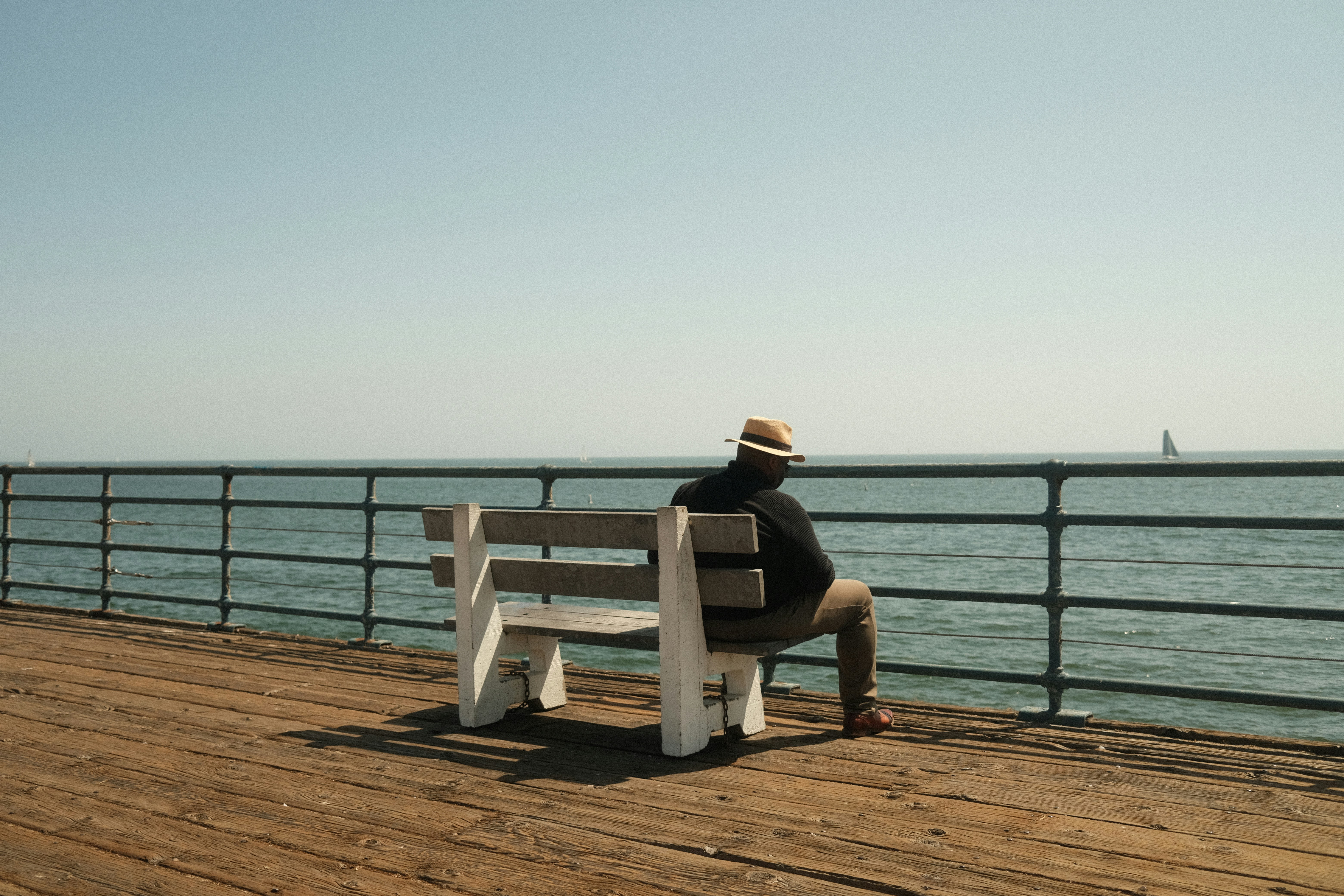 A man on a bench