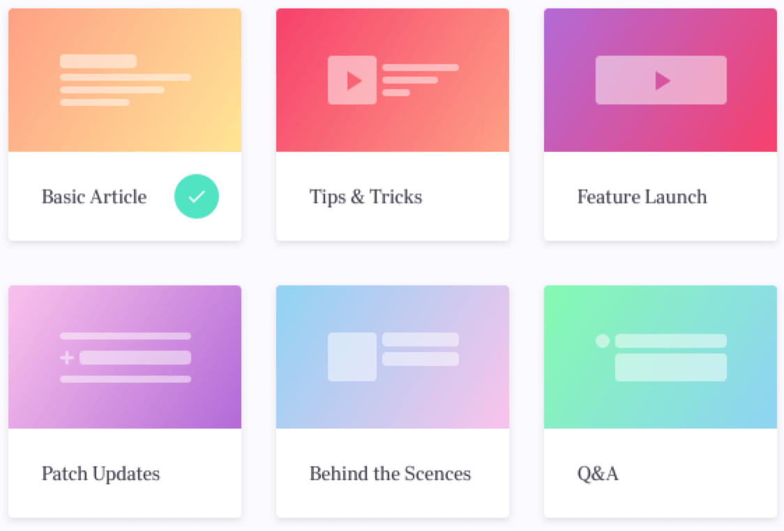 Predefined templates