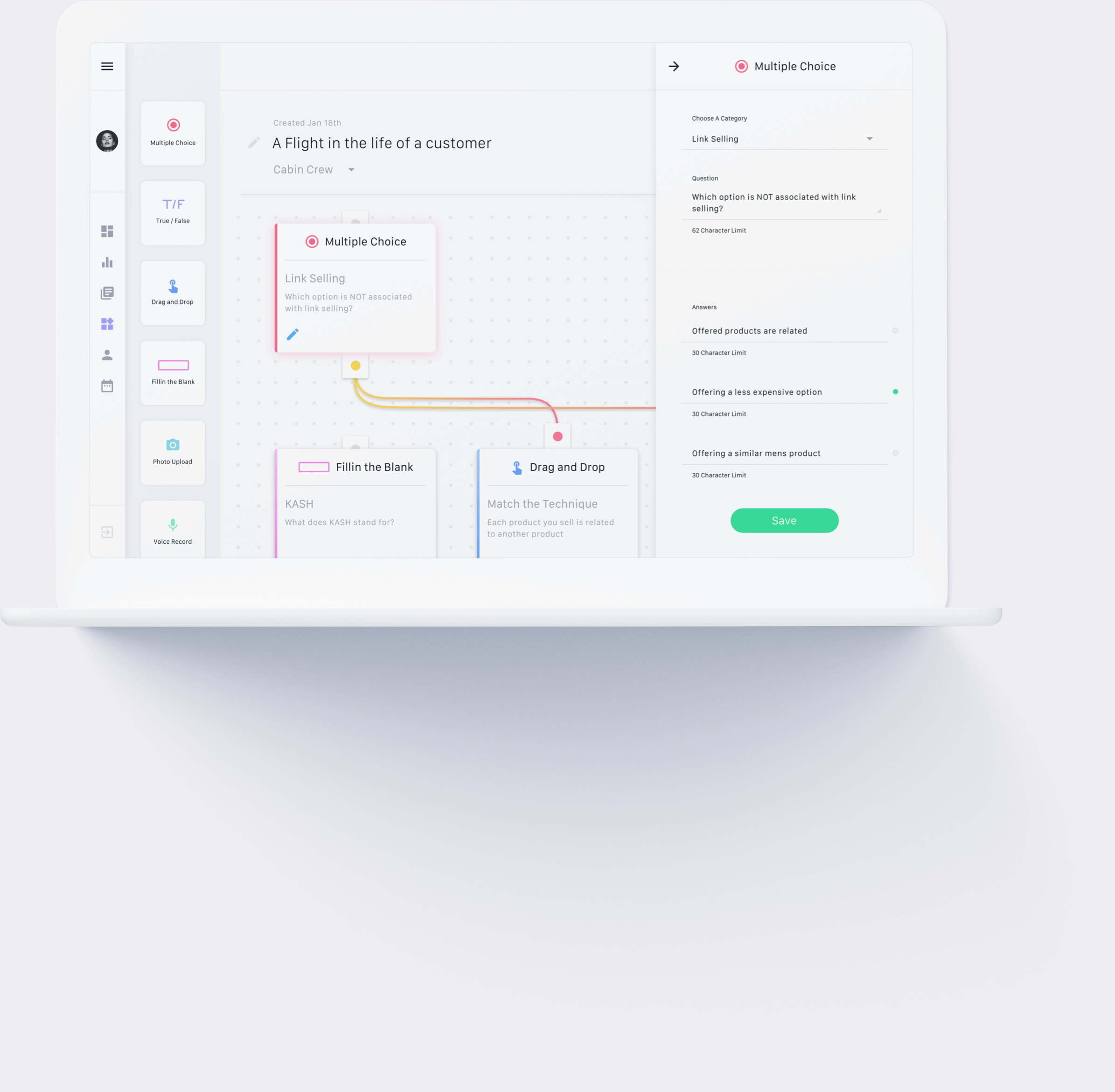 Editing a course from the dashboard
