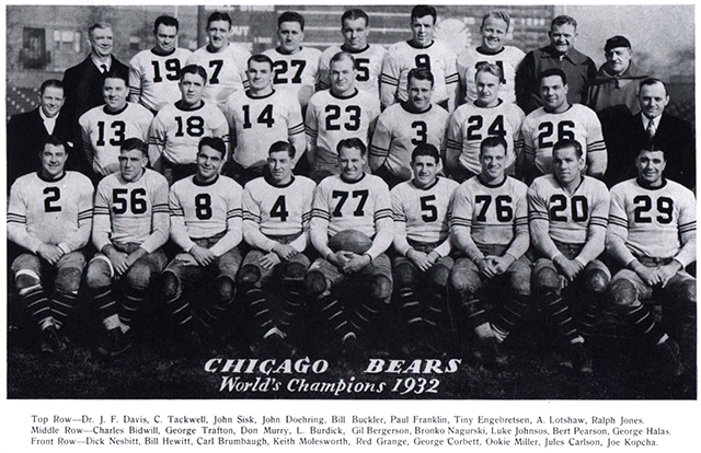 Чикаго Бэарз – чемпионы НФЛ 1932 г. Фото: Chicago Tribune