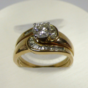 1 Carats Diamond Engagment/Wedding Yellow Gold Ring