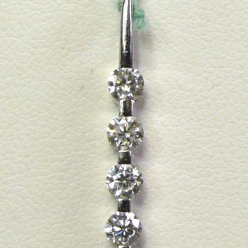 4 Diamond Straight Drop 18kt White Gold Pendant