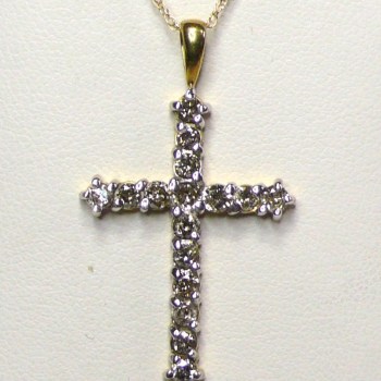 Diamond Gold Cross with Chain