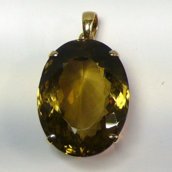 55 Carat Oval Citirine in 14kt Yellow Gold